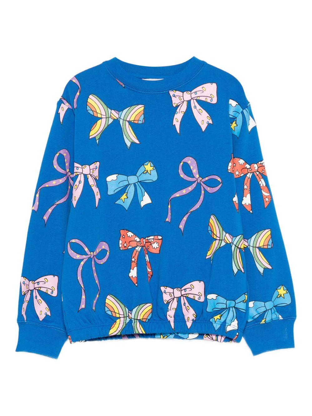Felpa per bambina Stella McCartney Kids blu con stampa fiocchi - Rubino Kids