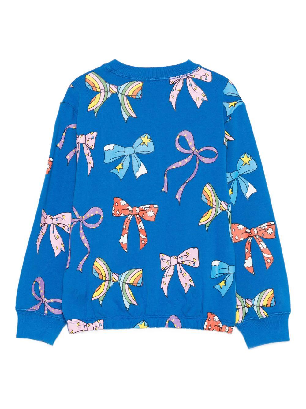 Felpa per bambina Stella McCartney Kids blu con stampa fiocchi - Rubino Kids