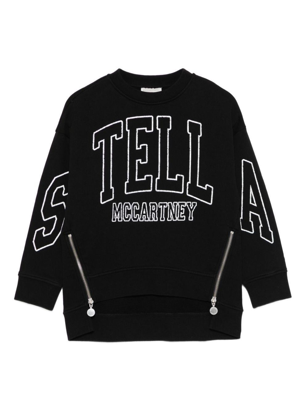 Felpa per bambina Stella McCartney Kids nero con zip laterali - Rubino Kids