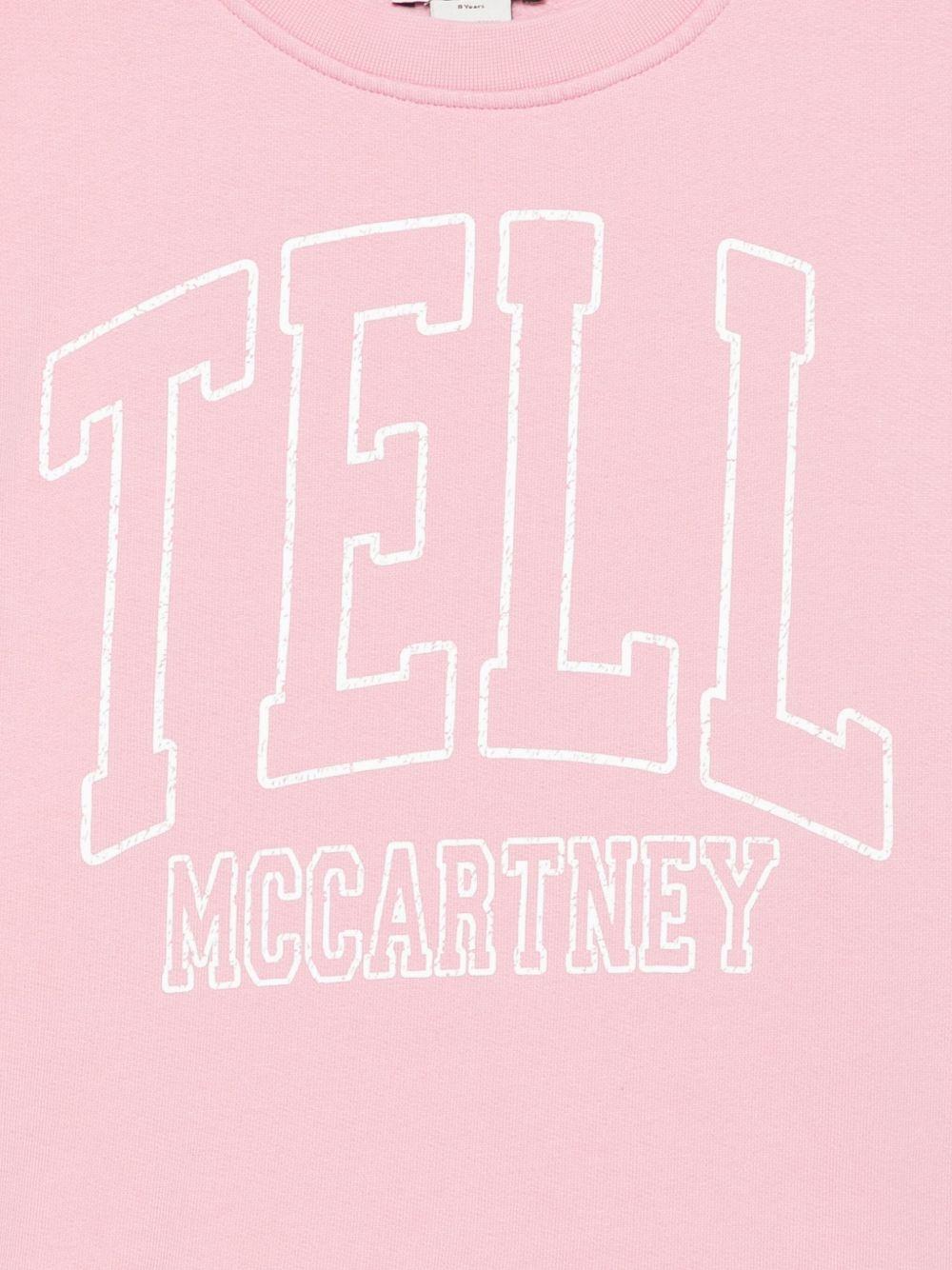 Felpa per bambina Stella McCartney Kids rosa con logo ricamato - Rubino Kids