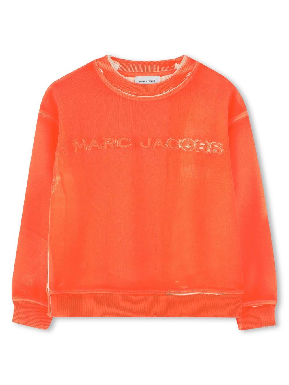 Felpa per bambina The Marc Jacobs Kids arancione con tessuto in spugna - Rubino Kids