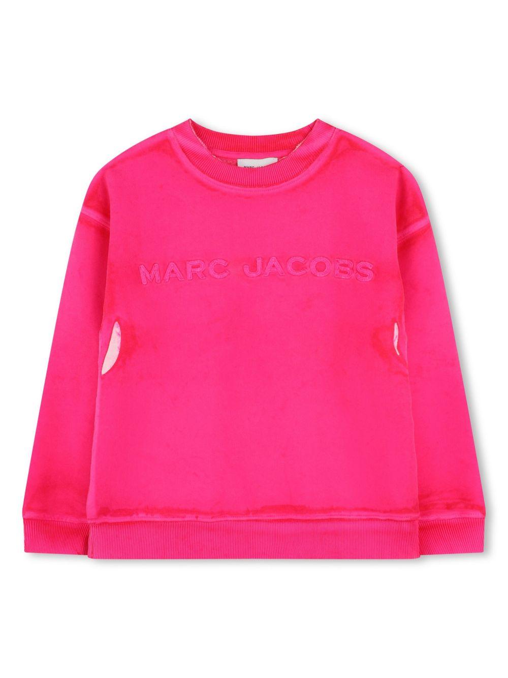 Felpa per bambina The Marc Jacobs Kids fucsia con tessuto in spugna - Rubino Kids