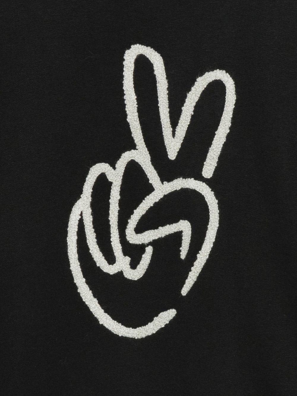 Felpa per bambini Molo nera con simbolo della pace - Rubino Kids