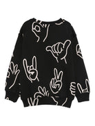 Felpa per bambini Molo nera con stampa all - over - Rubino Kids