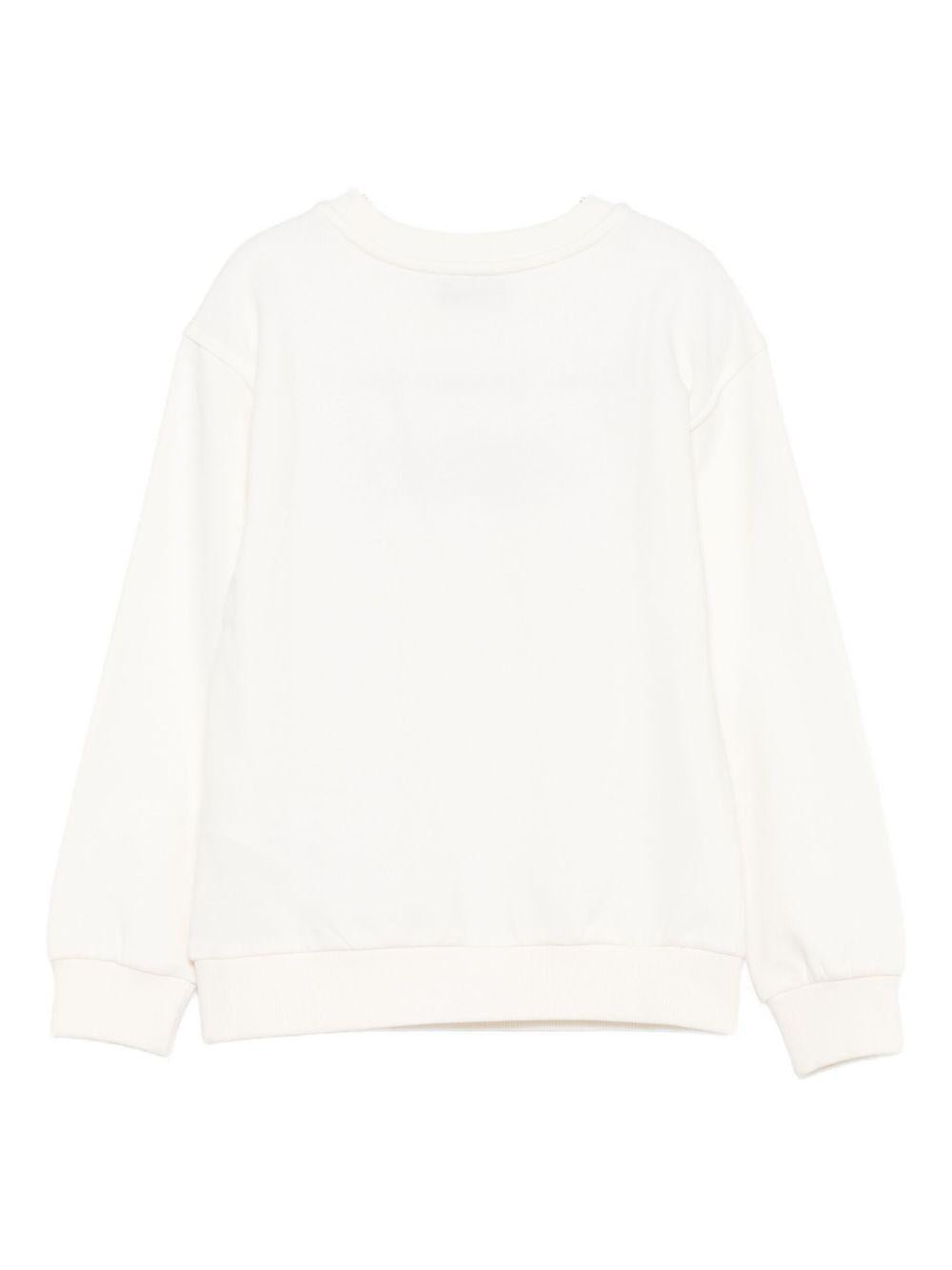 Felpa per bambini Moschino Kids bianco con ricamo a forma di orsacchiotto - Rubino Kids