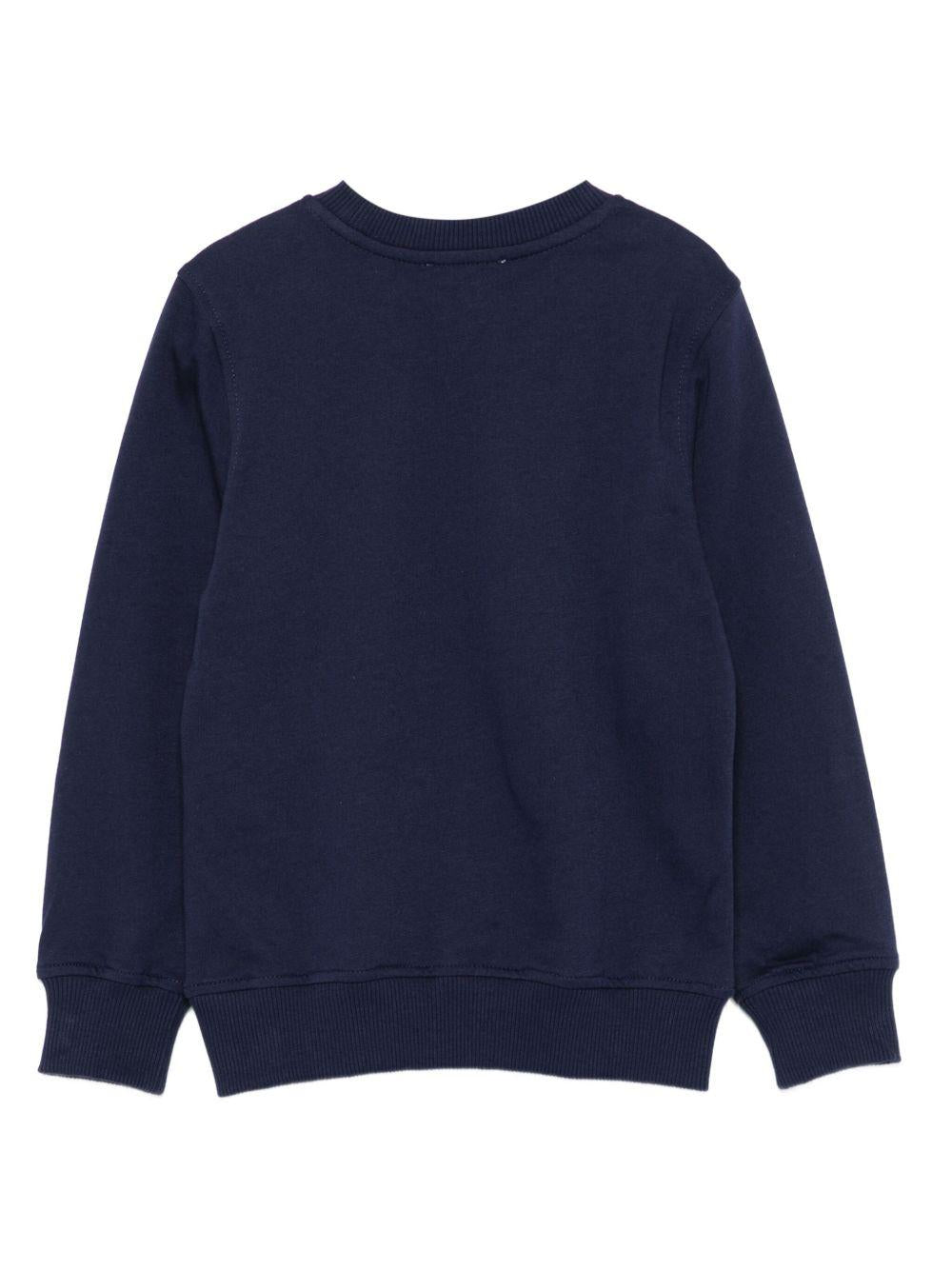 Felpa per bambini Moschino Kids blu con logo Teddy Bear - Rubino Kids