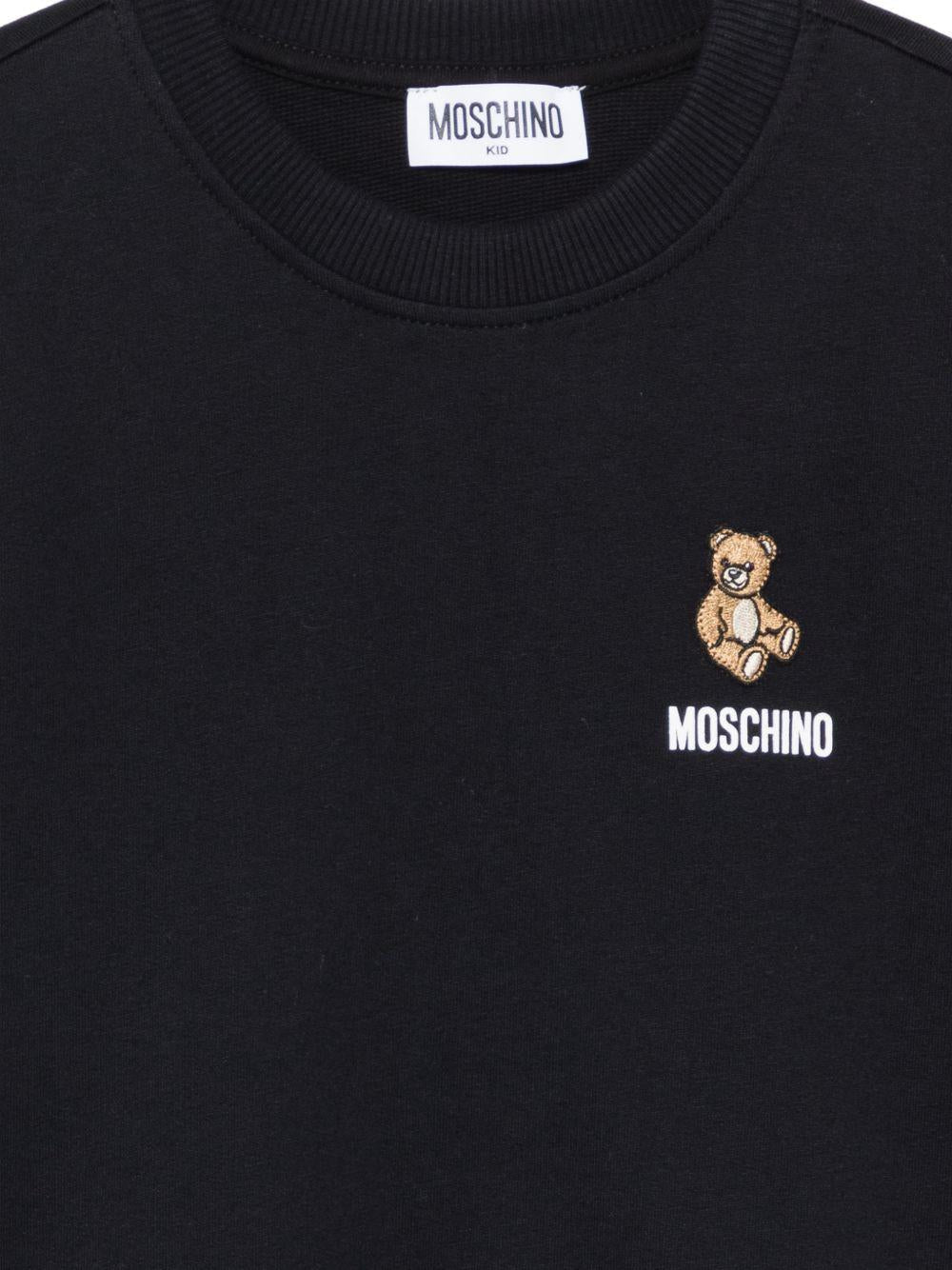 Felpa per bambini Moschino Kids nera con logo sul davanti - Rubino Kids