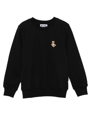 Felpa per bambini Moschino Kids nero con logo Teddy Bear