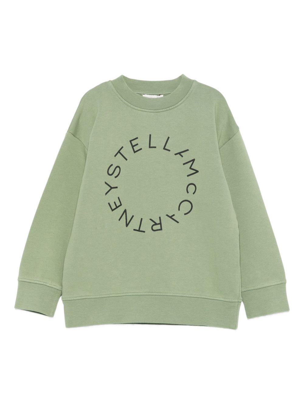 Felpa per bambini Stella McCartney Kids verde con logo circolare - Rubino Kids