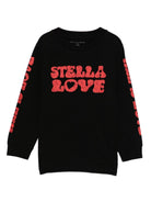 Felpa per bambini Stella McCartney nera con stampa grafica frontale - Rubino Kids