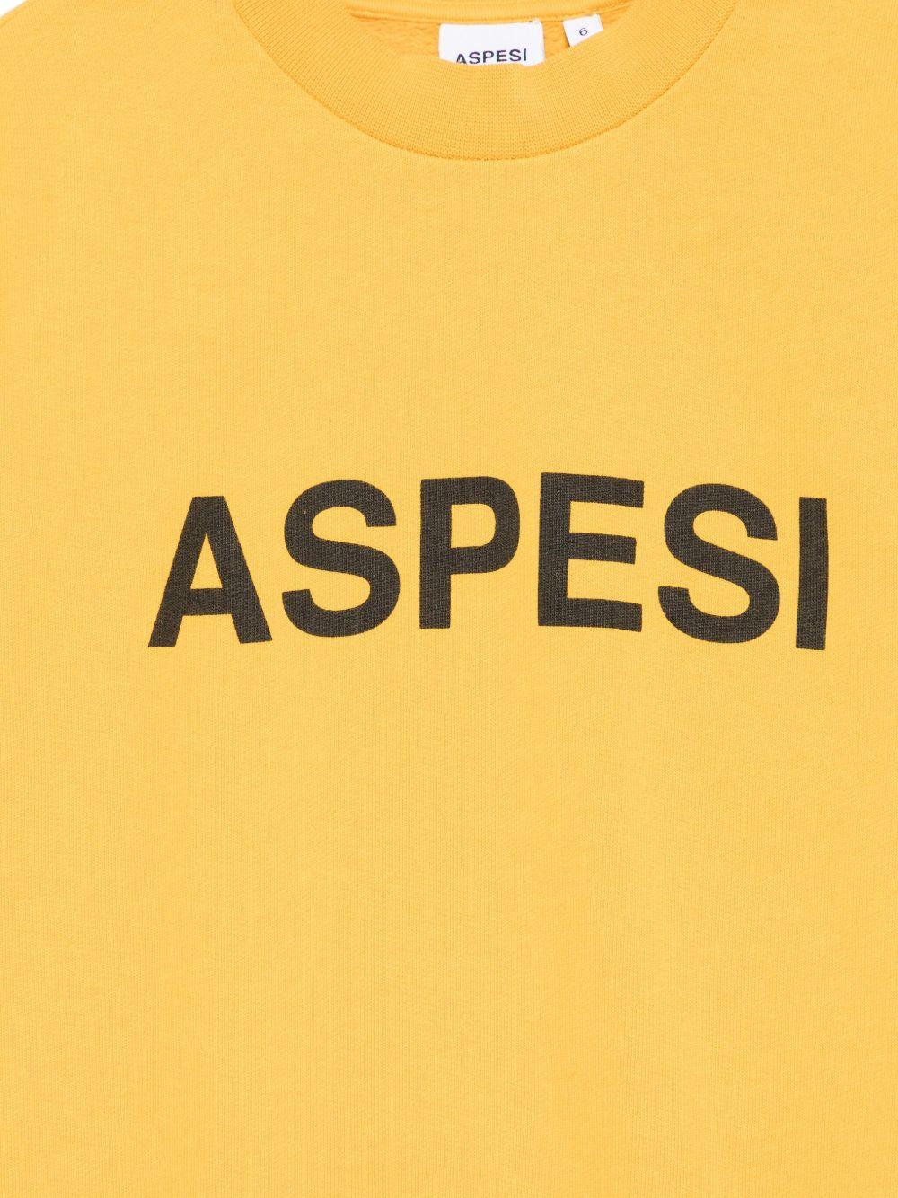 Felpa per bambino Aspesi Kids giallo con logo sul davanti - Rubino Kids
