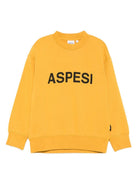 Felpa per bambino Aspesi Kids giallo con logo sul davanti - Rubino Kids