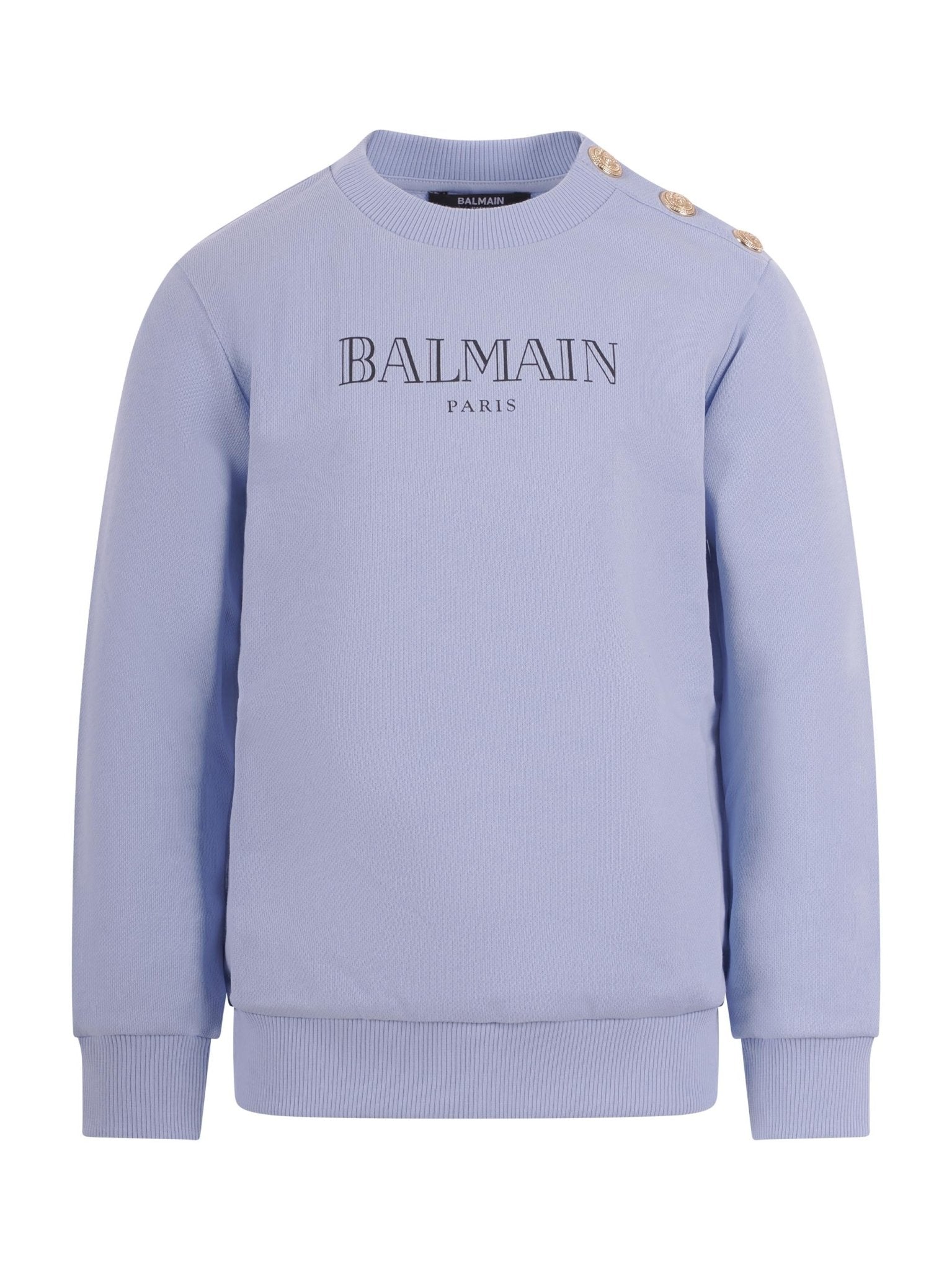 Felpa per bambino Balmain Kids azzurra con logo sul davanti - Rubino Kids