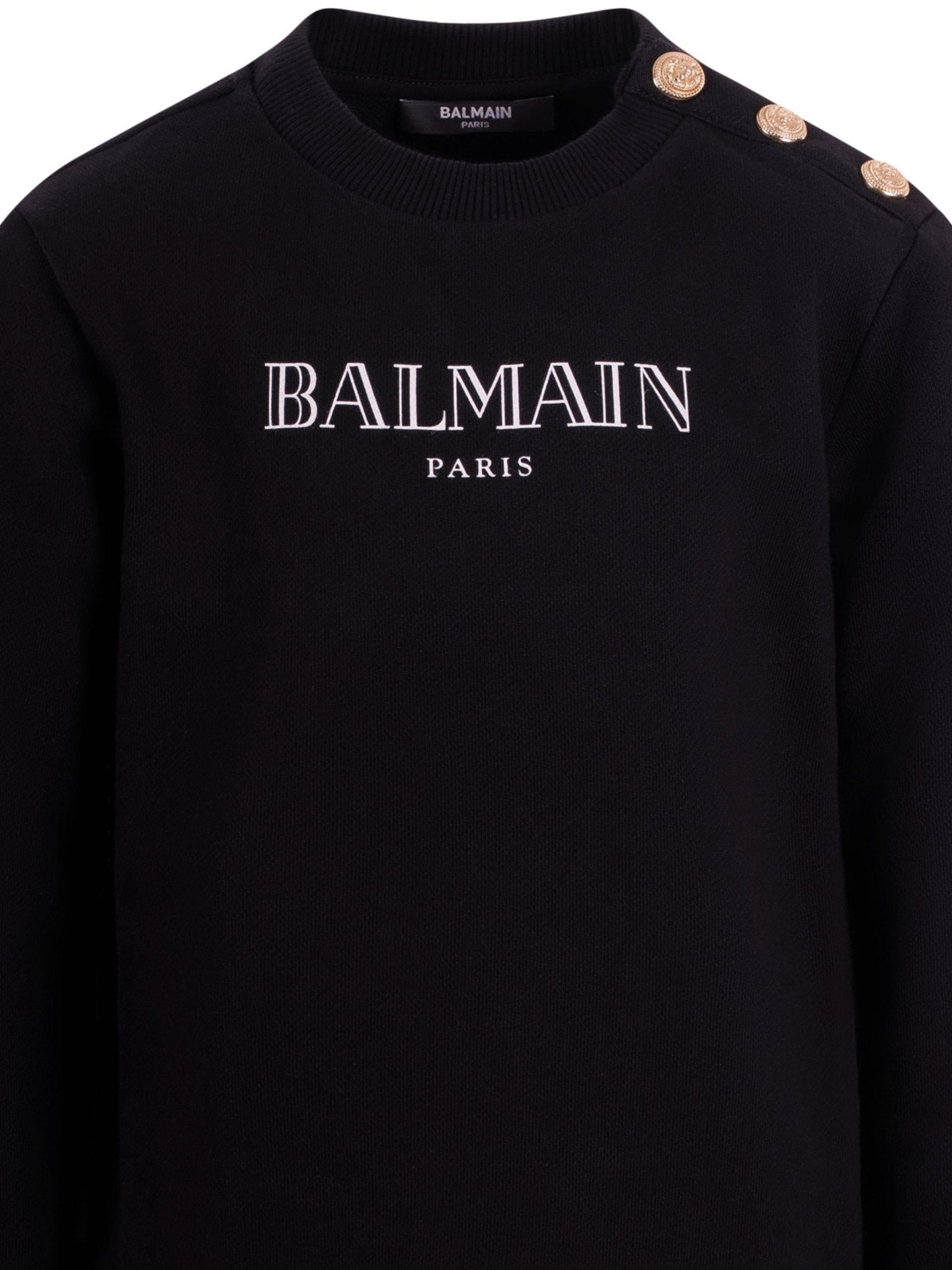 Felpa per bambino Balmain Kids nera con logo sul davanti - Rubino Kids