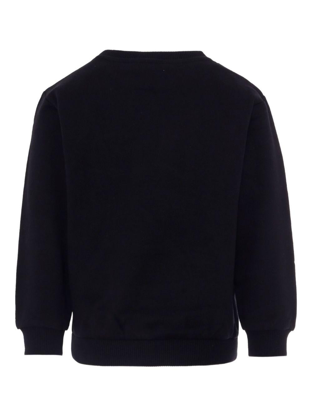 Felpa per bambino Balmain Kids nera con stampa logo sul petto - Rubino Kids
