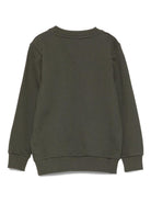Felpa per bambino Balmain Kids verde con logo ricamato - Rubino Kids