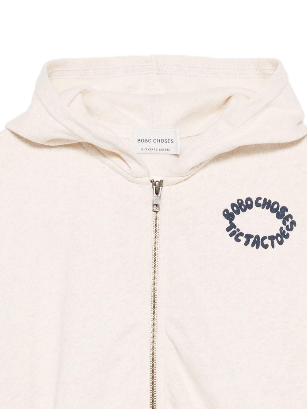 Felpa per bambino Bobo Choses bianca con stampa del logo - Rubino Kids