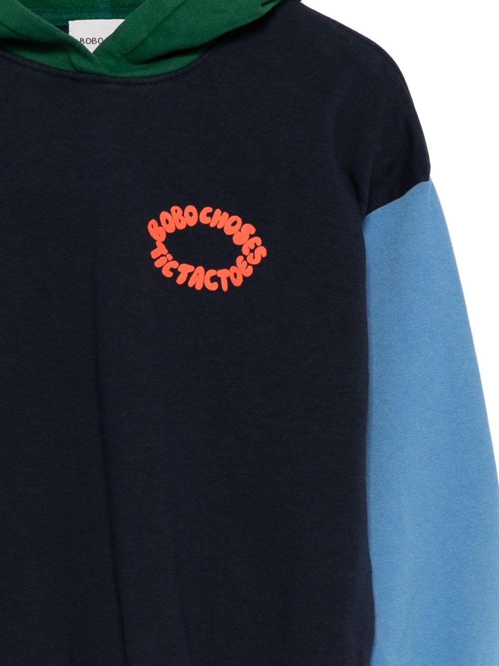 Felpa per bambino Bobo Choses blu con cappuccio Tic Tac Toe - Rubino Kids