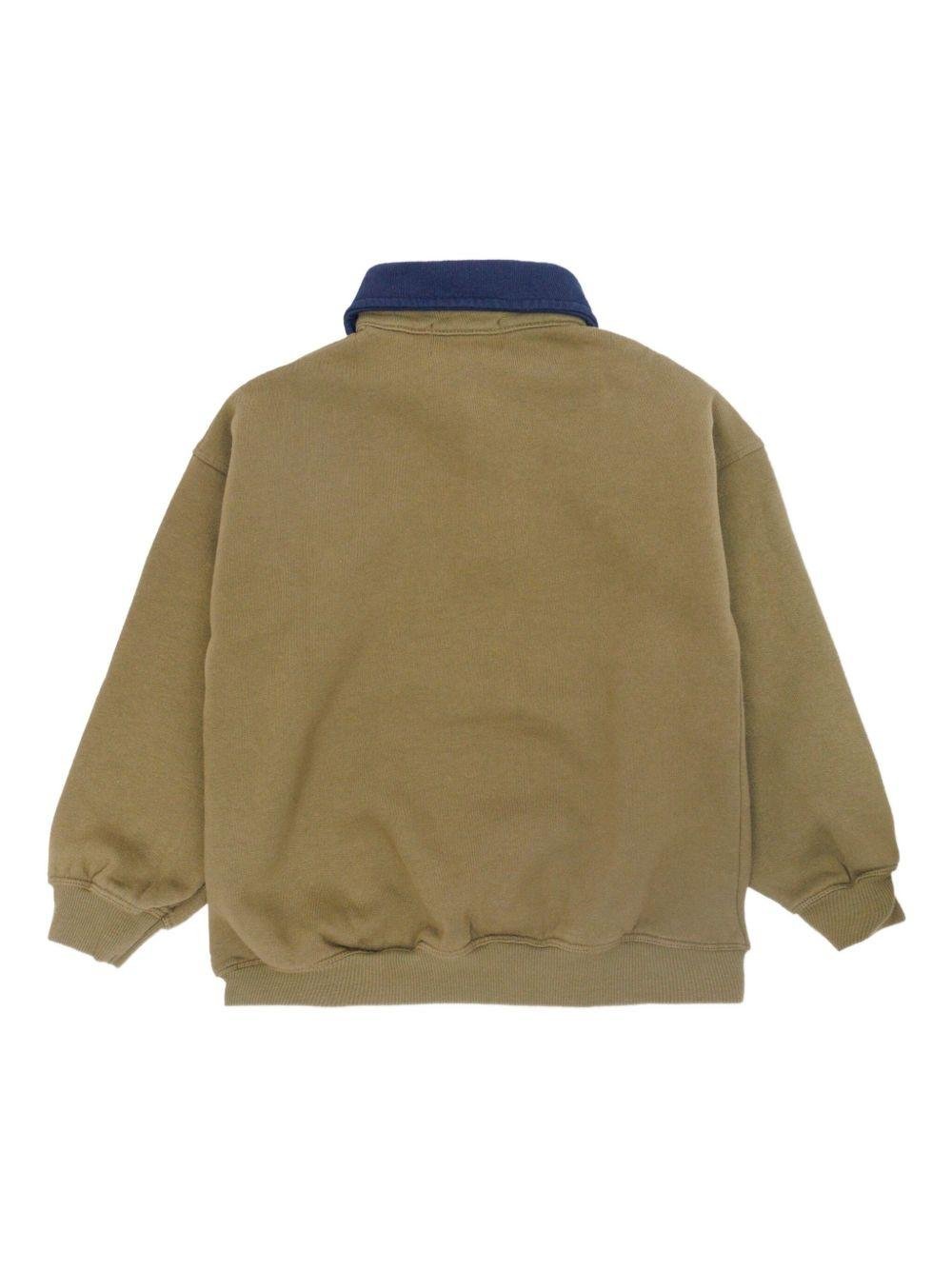 Felpa per bambino Bobo Choses marrone con colletto a contrasto - Rubino Kids