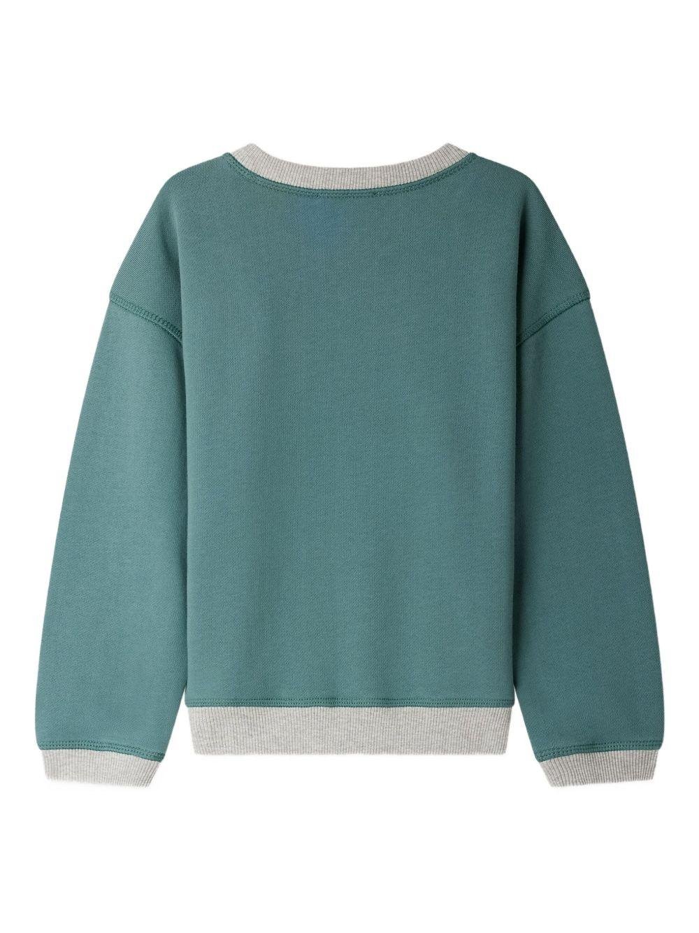 Felpa per bambino Bonpoint Erol verde con ricamo - Rubino Kids