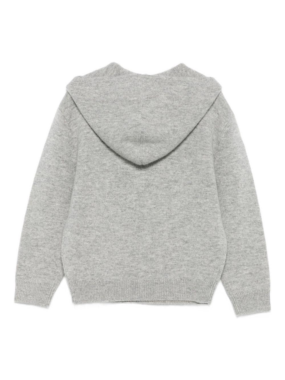 Felpa per bambino Bonpoint grigio lavorata a maglia - Rubino Kids