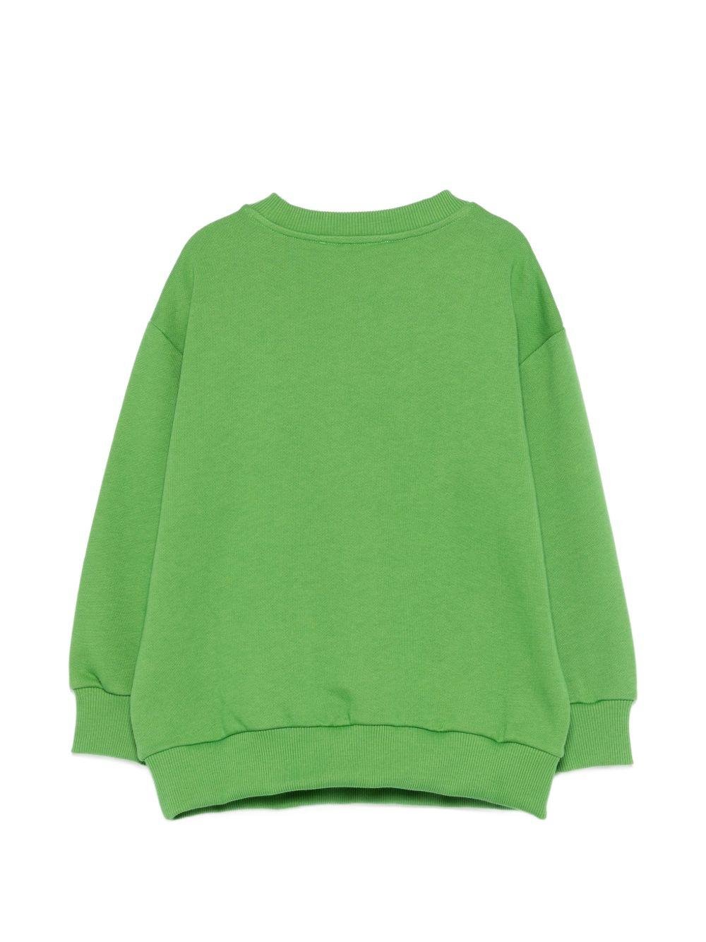 Felpa per bambino Etro Kids verde con applicazione Pegaso sul davanti - Rubino Kids