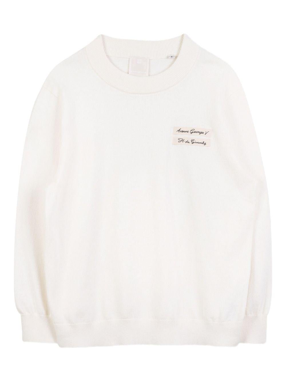 Felpa per bambino Givenchy Kids bianca con logo ricamato - Rubino Kids