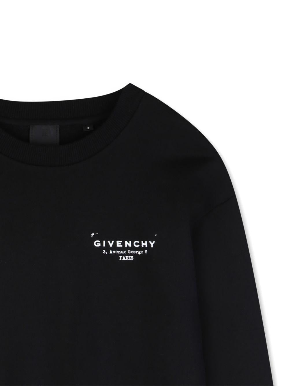 Felpa per bambino Givenchy Kids nera con logo sul davanti - Rubino Kids
