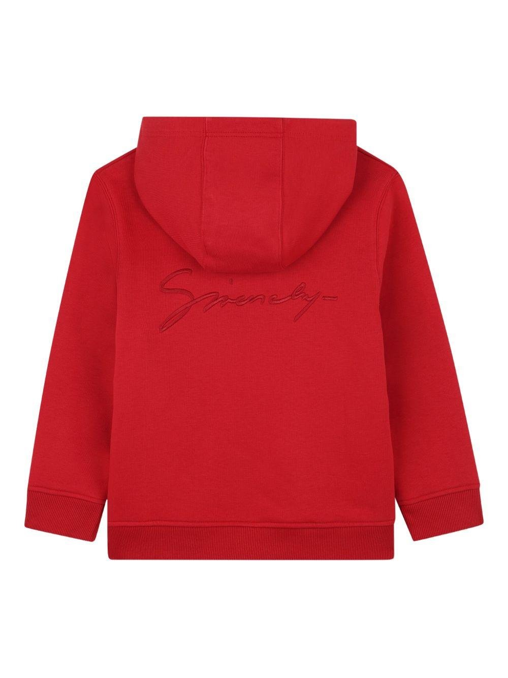 Felpa per bambino Givenchy Kids rossa con logo ricamato sul retro - Rubino Kids