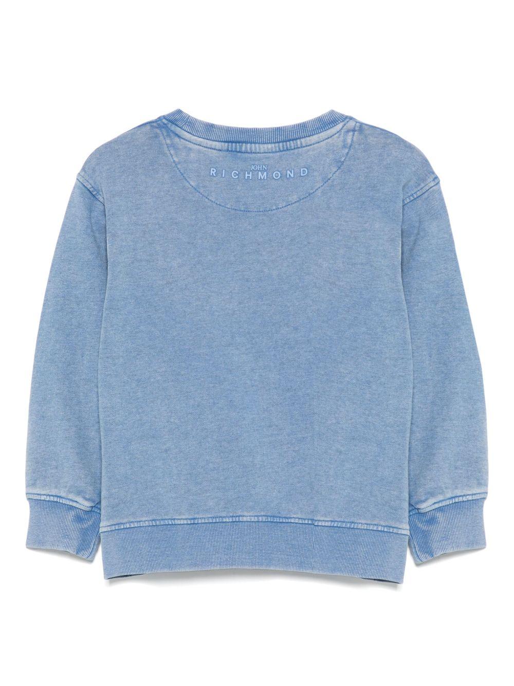 Felpa per bambino John Richmond Junior azzurro con logo - Rubino Kids