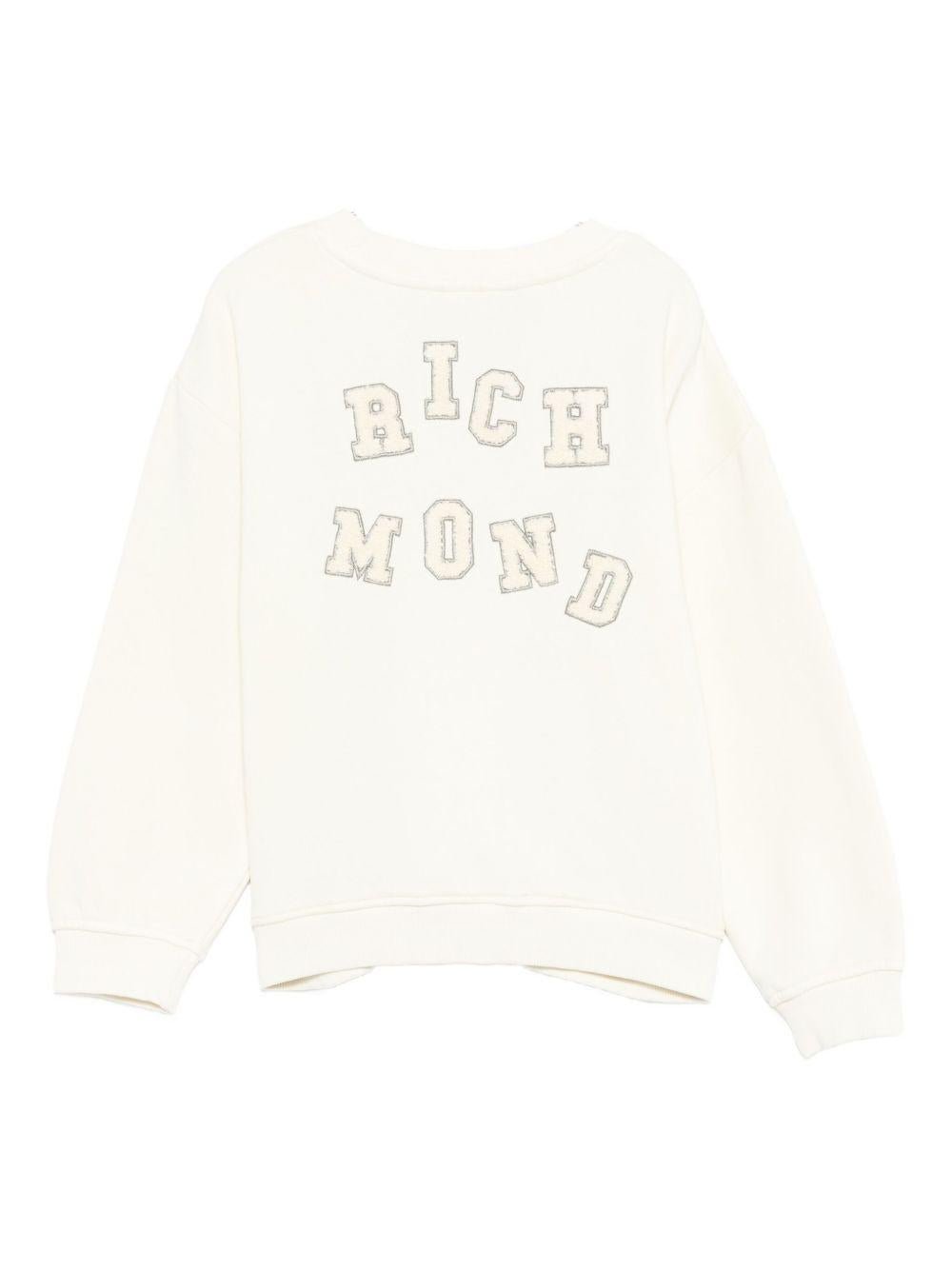 Felpa per bambino John Richmond Junior bianca con stampa logo - Rubino Kids