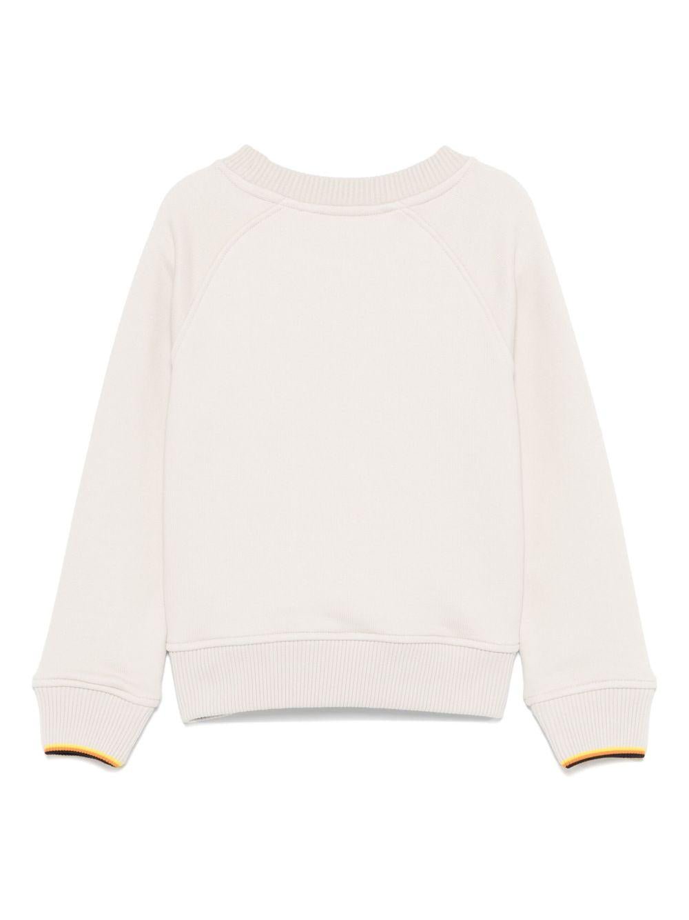 Felpa per bambino K Way Kids Baptiste beige con rifiniture a coste - Rubino Kids