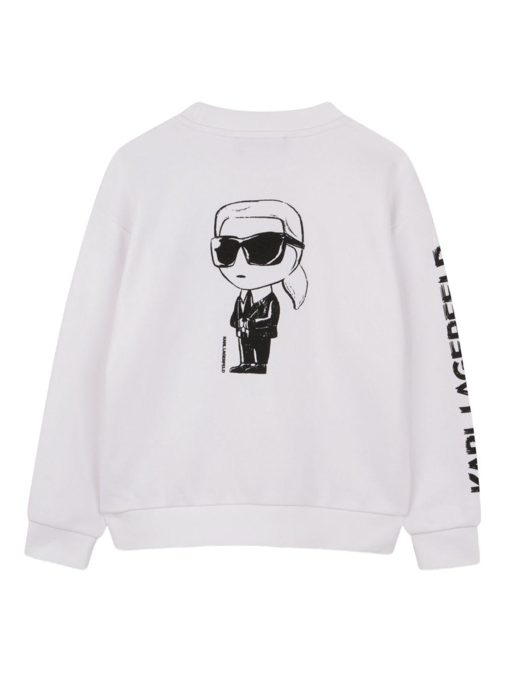 Felpa per bambino Karl Lagerfeld Kids bianca con stampa Karl - Rubino Kids
