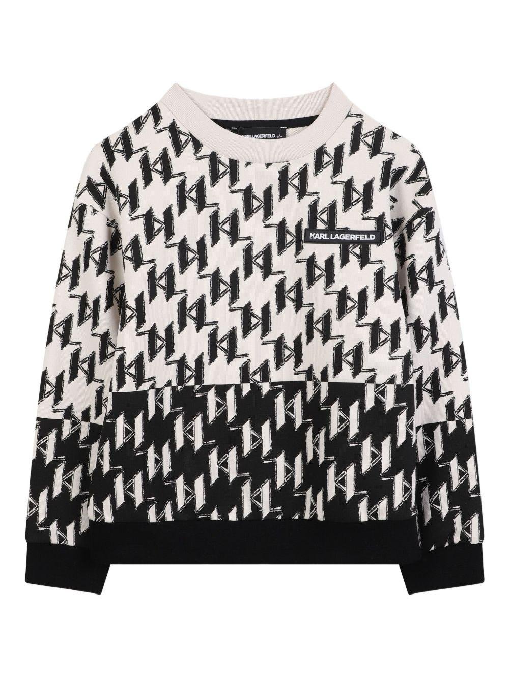 Felpa per bambino Karl Lagerfeld Kids bianco con stampa grafica - Rubino Kids