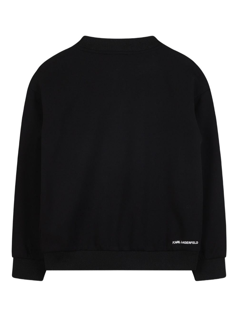 Felpa per bambino Karl Lagerfeld Kids nera con stampa grafica - Rubino Kids