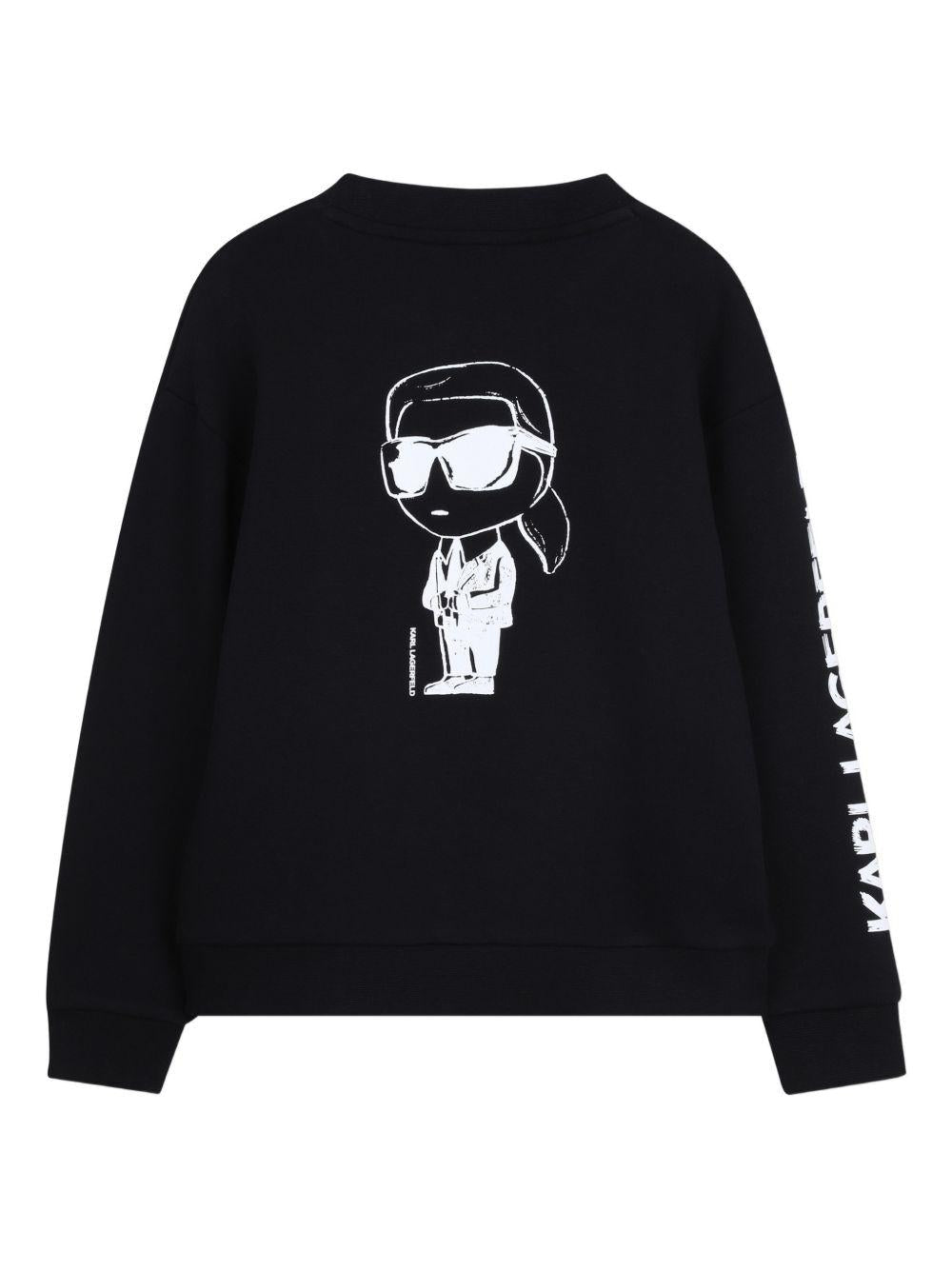 Felpa per bambino Karl Lagerfeld Kids nero con stampa - Rubino Kids