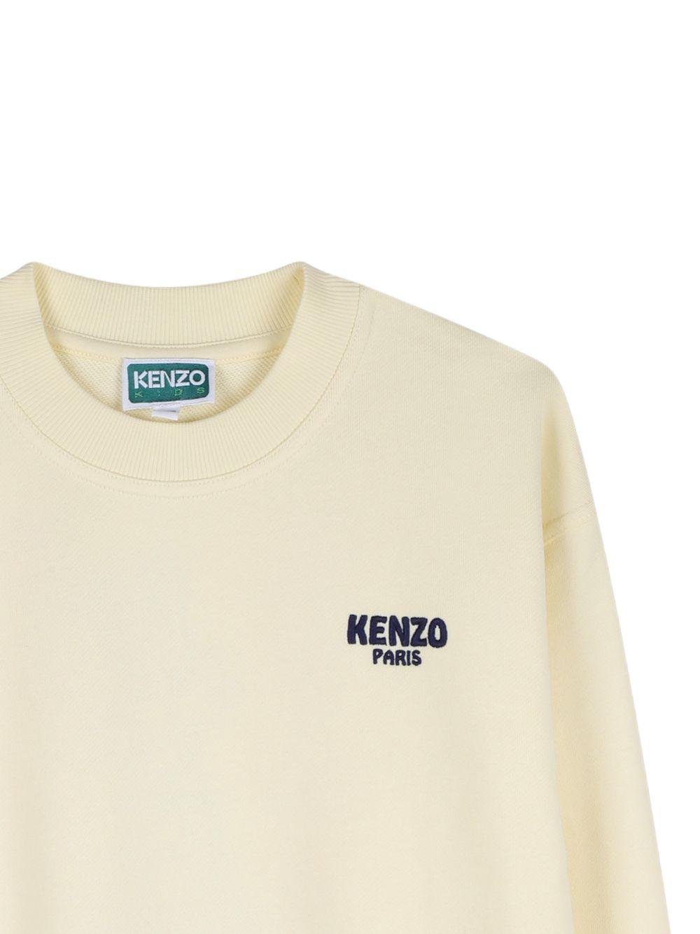Felpa per bambino Kenzo Kids beige con dettaglio logo - Rubino Kids