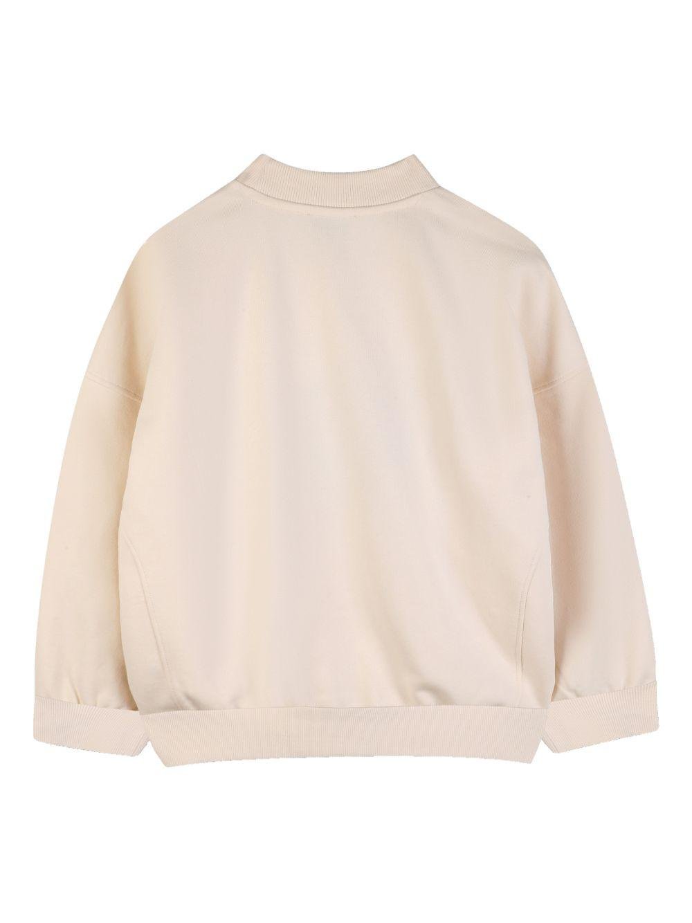 Felpa per bambino Kenzo Kids beige con dettaglio logo sul davanti - Rubino Kids