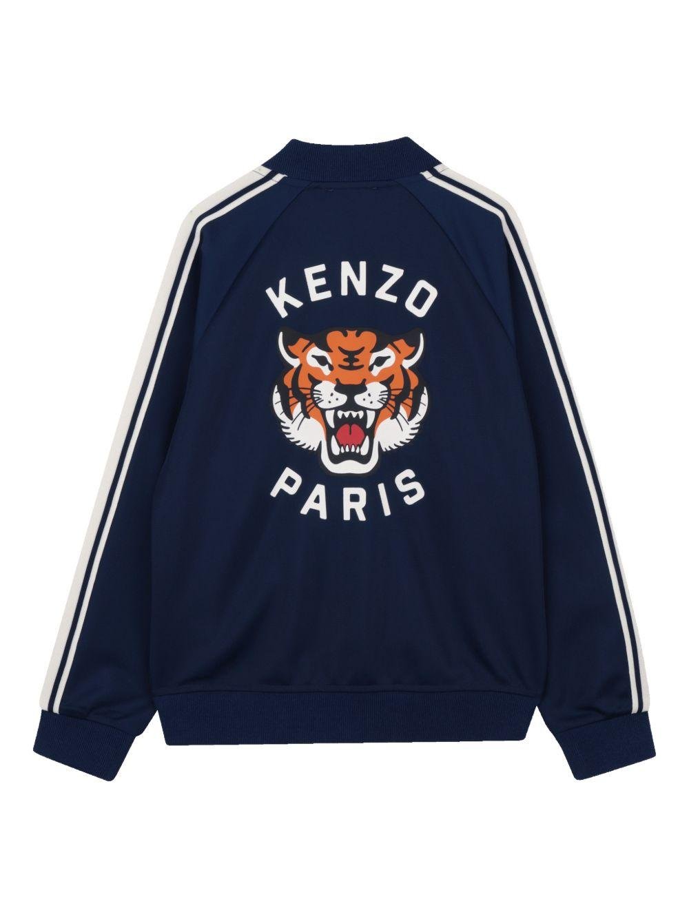 Felpa per bambino Kenzo Kids blu con stampa grafica tigre - Rubino Kids