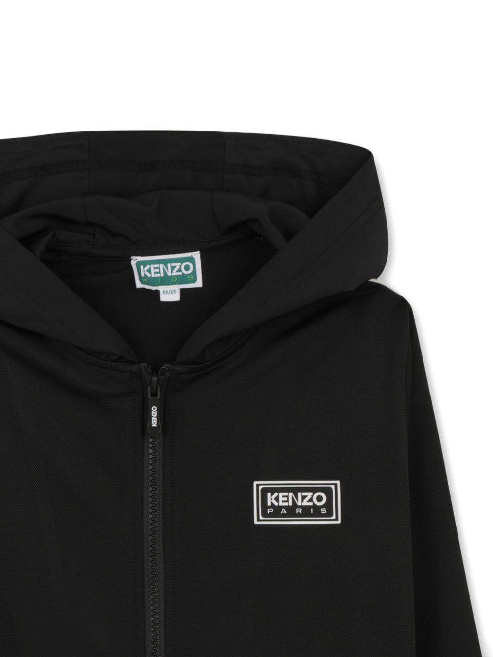 Felpa per bambino Kenzo Kids nero con cappuccio - Rubino Kids