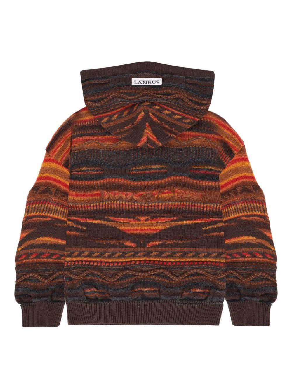 Felpa per bambino Laneus Kids marrone con etichetta con logo - Rubino Kids