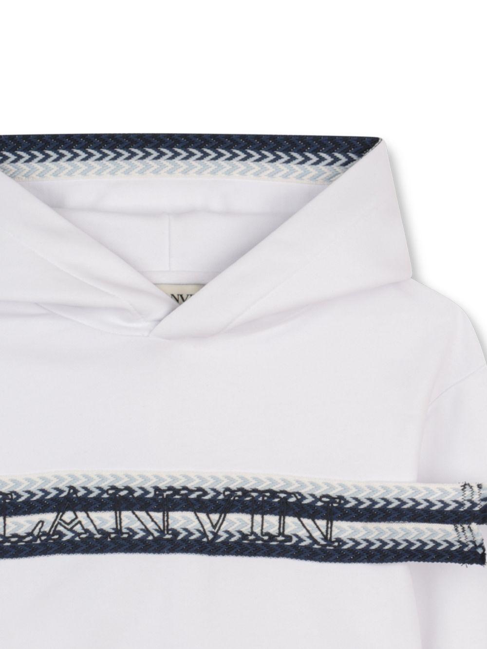 Felpa per bambino Lanvin Enfant bianca con cappuccio - Rubino Kids