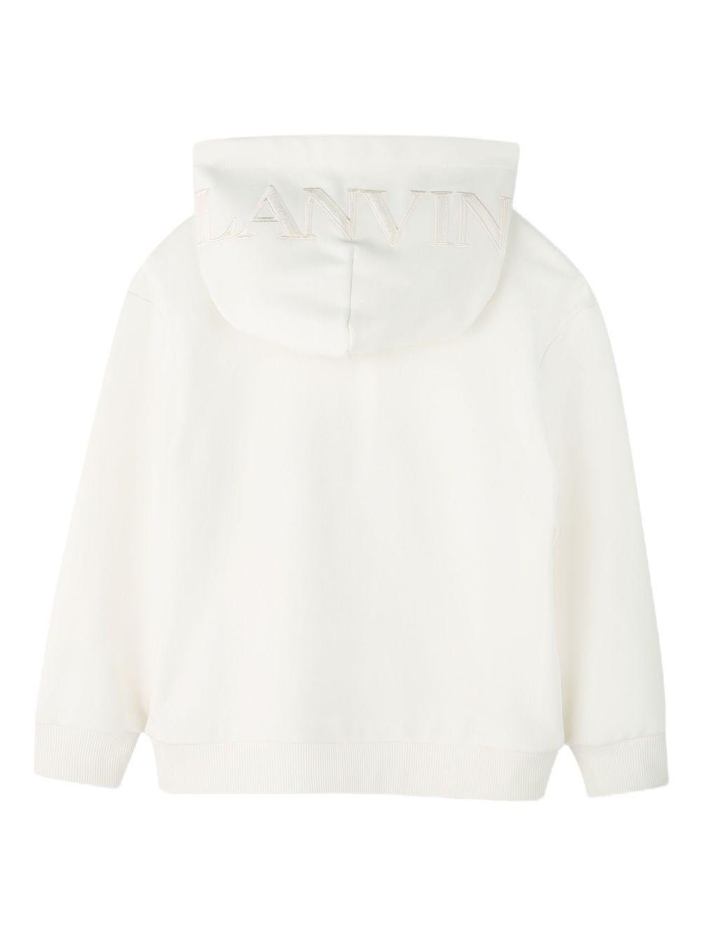Felpa per bambino Lanvin Enfant bianca con cappuccio - Rubino Kids