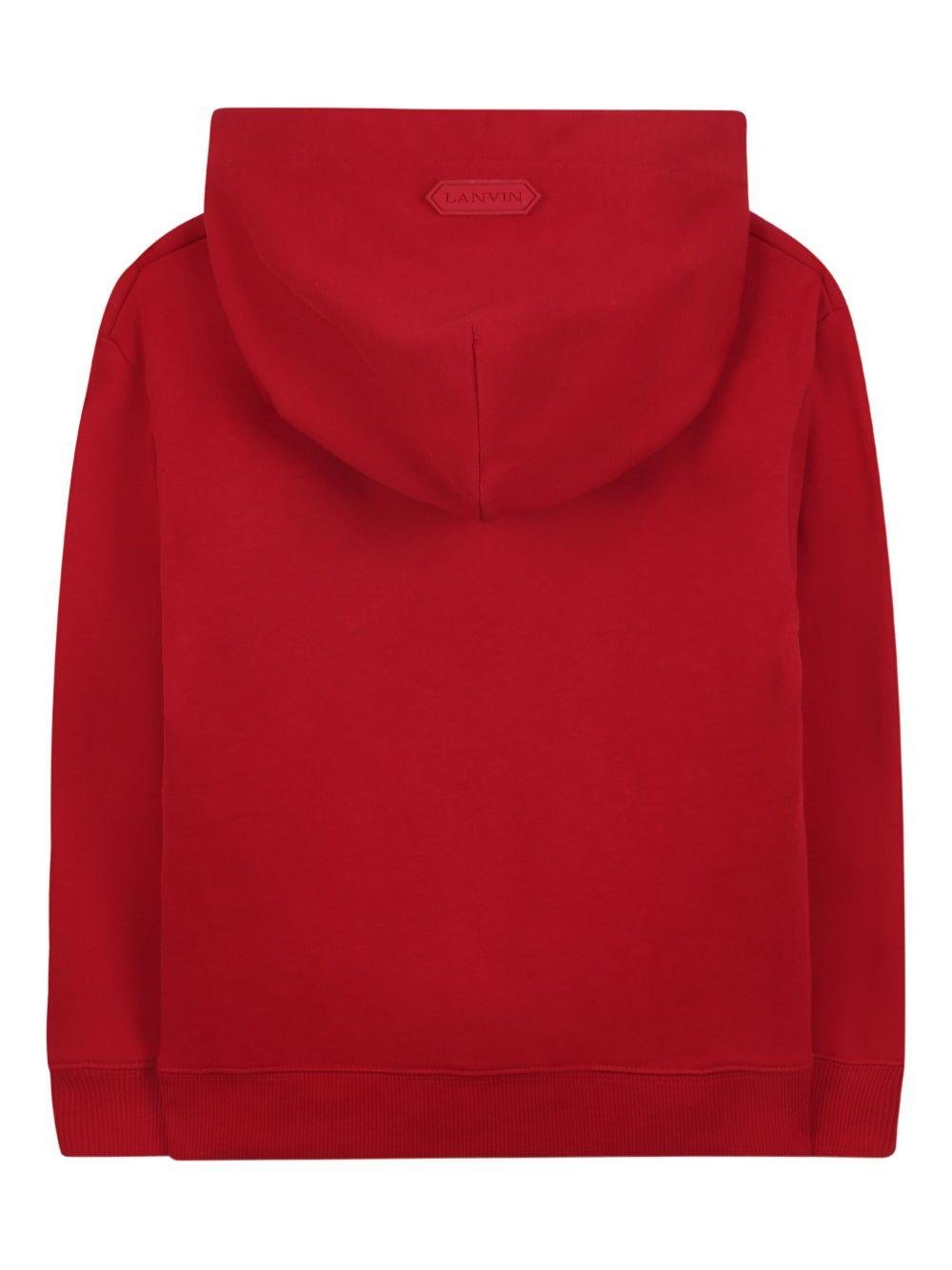 Felpa per bambino Lanvin Enfant rossa con dettaglio logo - Rubino Kids