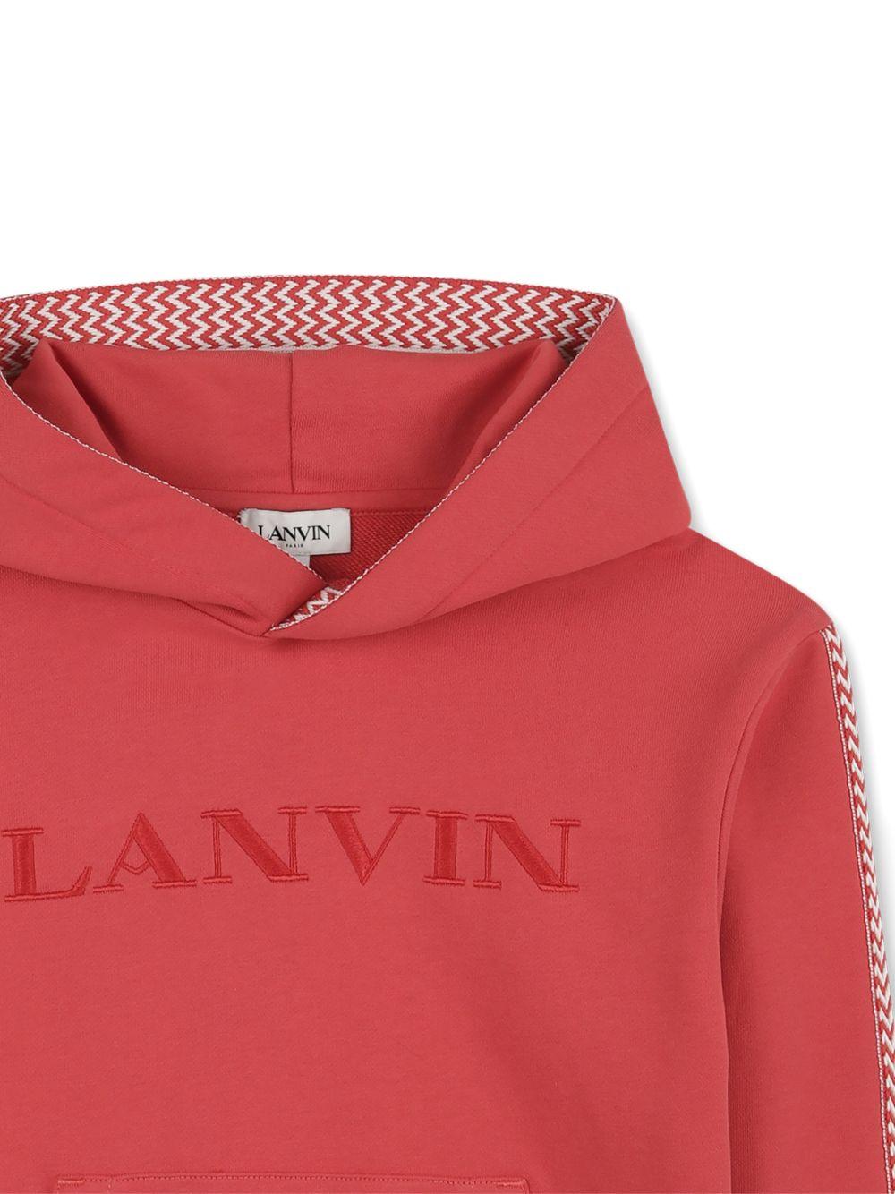 Felpa per bambino Lanvin Enfant rosso mattone con cappuccio - Rubino Kids