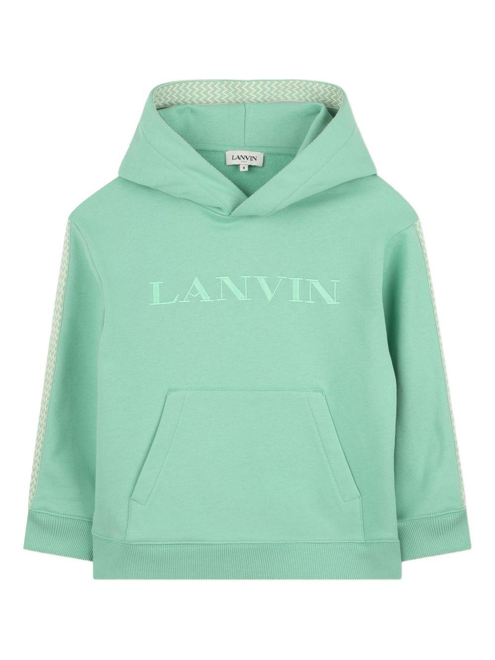 Felpa per bambino Lanvin Enfant verde con cappuccio - Rubino Kids