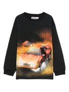 Felpa per bambino Molo azzurro con stampa auto - Rubino Kids