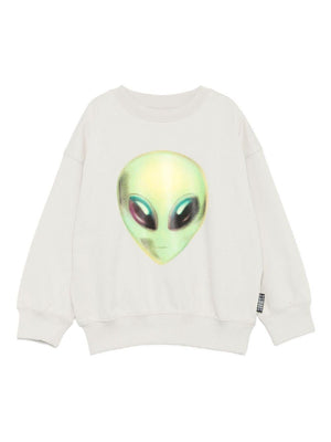 Felpa per bambino Molo bianca con faccia alieno
