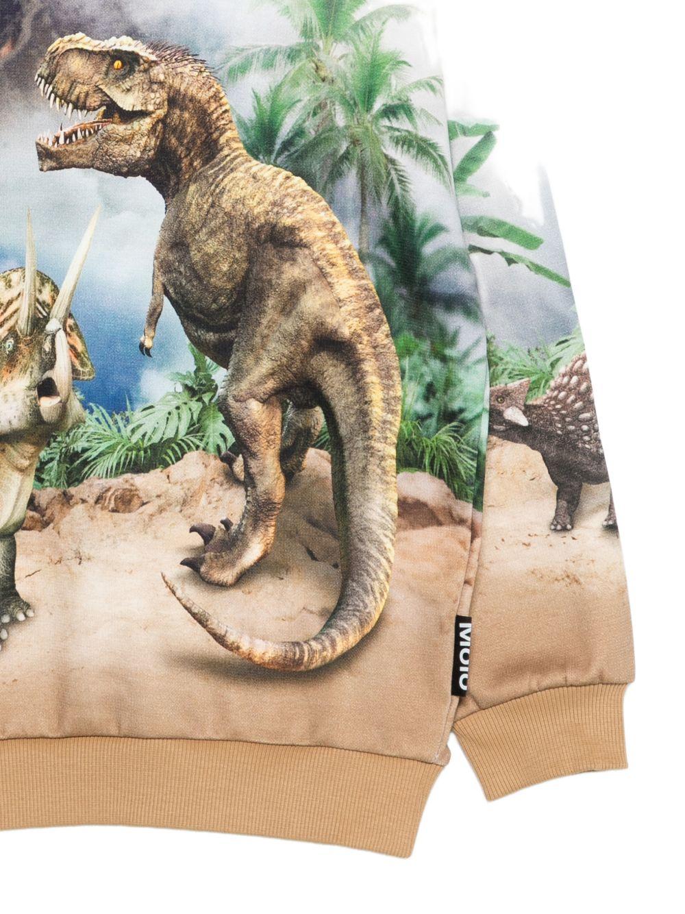 Felpa per bambino Molo bianca con stampa grafica dinosauri - Rubino Kids