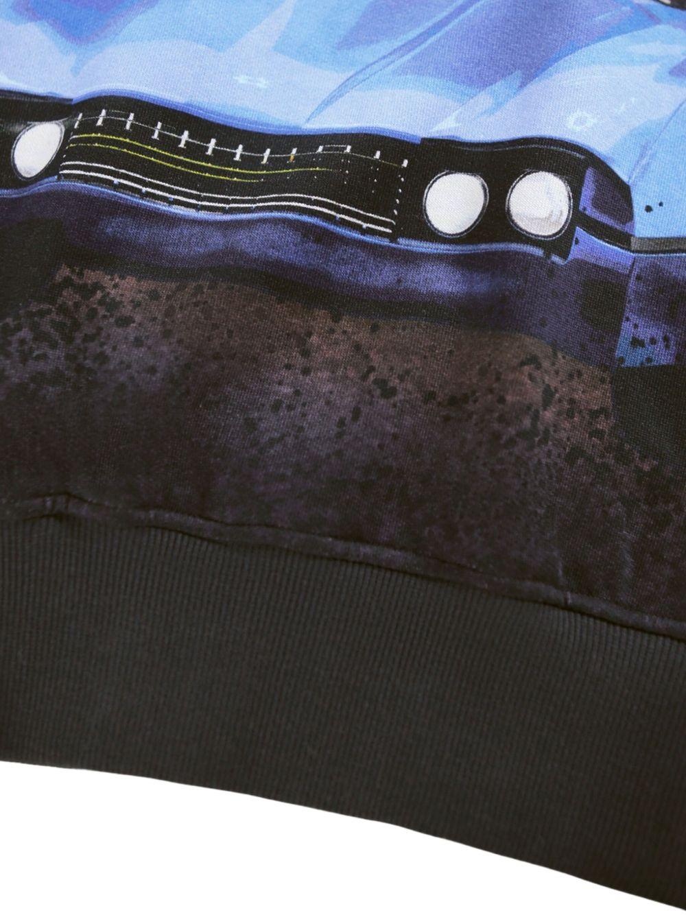 Felpa per bambino Molo blu con stampa grafica - Rubino Kids